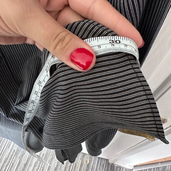 F&f Size L 16.5” Neck Grey Stripped Shirt - Picture 10 of 12